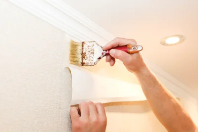 Pose de papier peint à Mello — revêtements muraux et toiles de verre